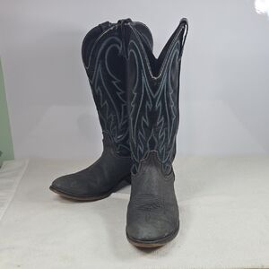 Black Western Laredo Cowboy Boots with Decorative Stitching